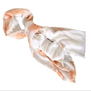 🌺 Morning Lavender Peach Ivory Fringe Lightweight Scarf Wrap NWT